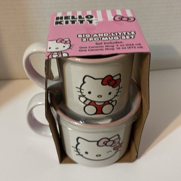 Hello Kitty big and little 2pc mug set Brand new in box - Picture 3 of 10